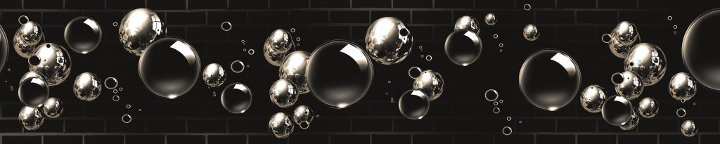 Панель-фартук Черные пузыри 634 3000х600мм