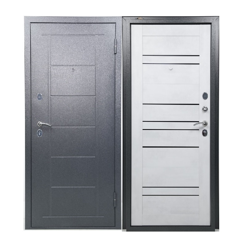 Дверь металлическая Титан 8С 2050-960-R Бетон снежный металл графит, правая