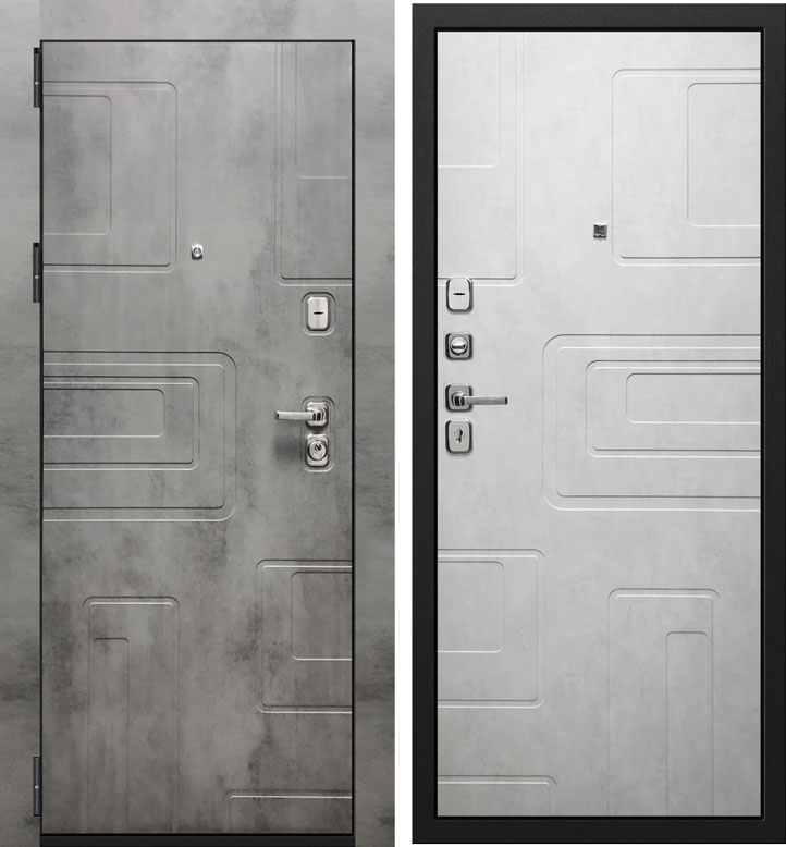 Дверь металлическая Фортуна New муар 2050х880L бетон темный/бетон светлый