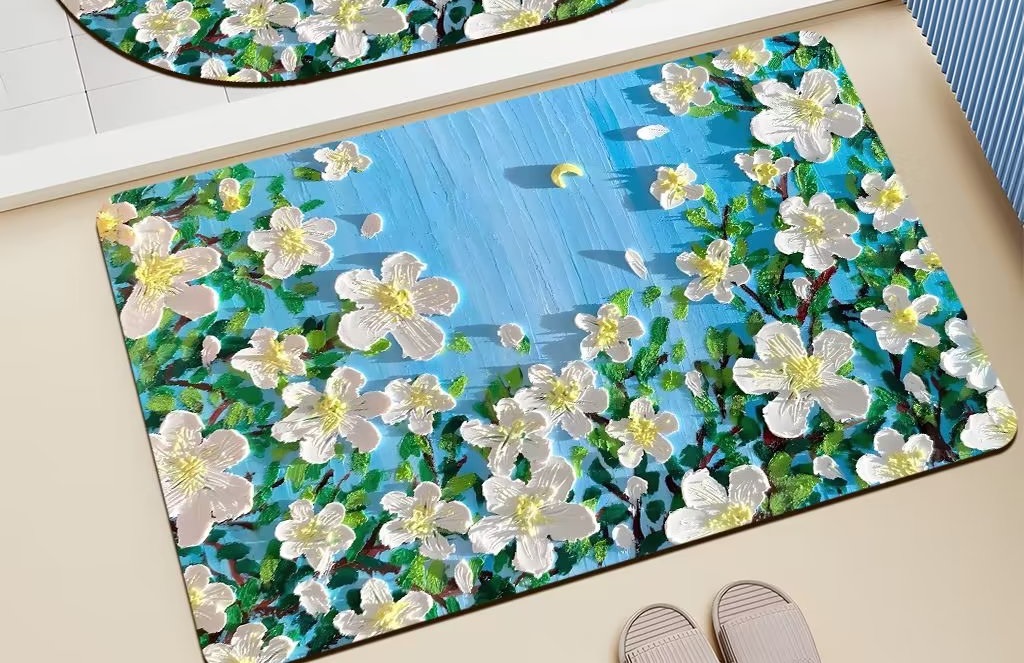 Коврик для ванной комнаты "IMPERIAL" Цветы с 3D эффектом 50х80 см №1