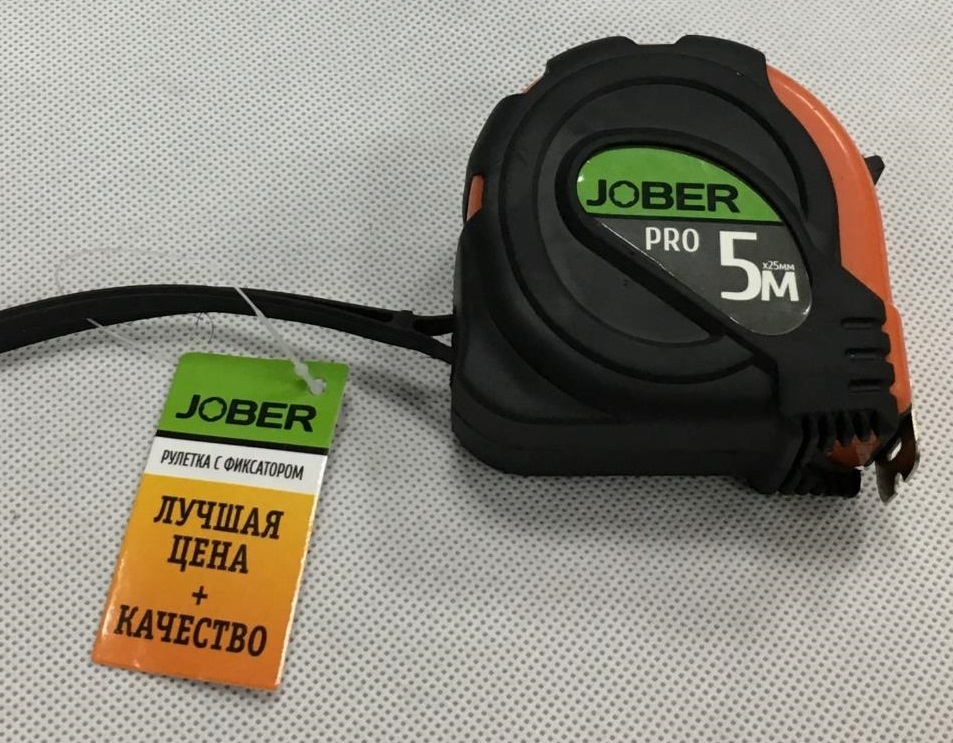 Рулетка 5мх25мм двухкомпонентная Jober Профи 521002