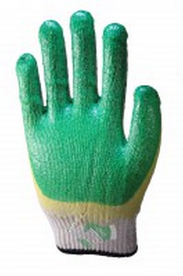 Перчатки х/б с латексом 2-ой облив зеленый