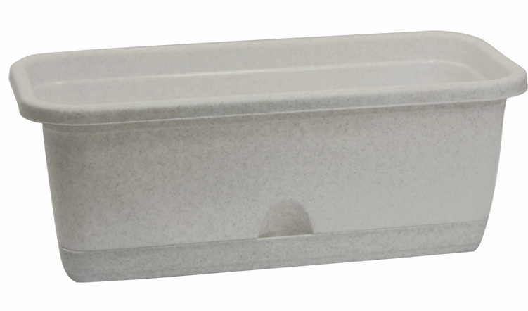 Ящик пласт. балконный мрамор с поддоном 40см /М3220/