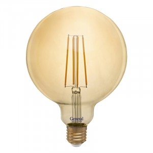 Лампа светодиодная E27 General LOFT шар G125S 8W 2700K тёплый свет 125x165 золотая 655309/ 487