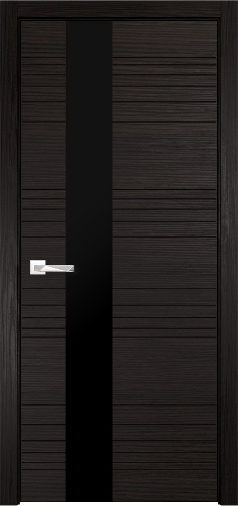 Дверь ДО "Next" Новелла 1 700х2000 Венге (Лакобель черное), Экошпон